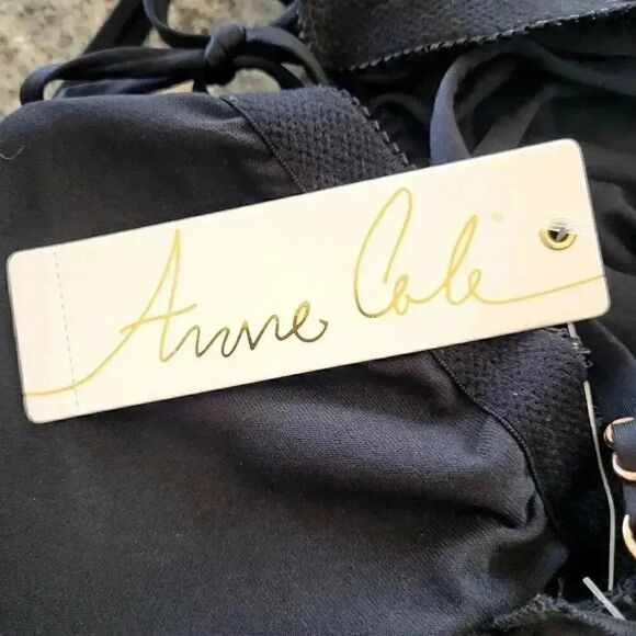 Anne Cole Women's Ebony Black Ruffled Low Cut One Piece Swimsuit NEW - Picture 10 of 10